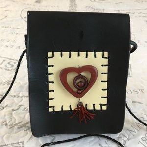 c- SASSY & CHIC leather mini CROSS BODY fold over